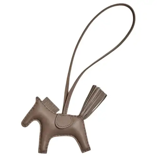 HERMES Lambskin Charms Unisex Elephant Gray