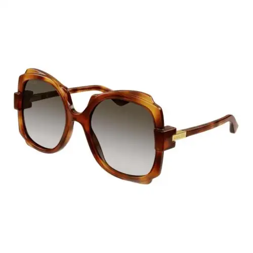 GUCCI Irregular Shape Sunglasses Women's Tortoiseshell