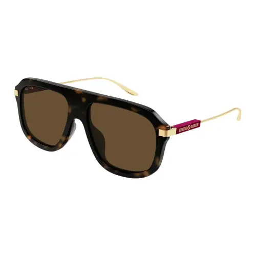 GUCCI Irregular Shape Sunglasses Men's Gold