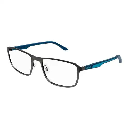 PUMA Metal Rectangular Eyeglass Frames Men's Blue