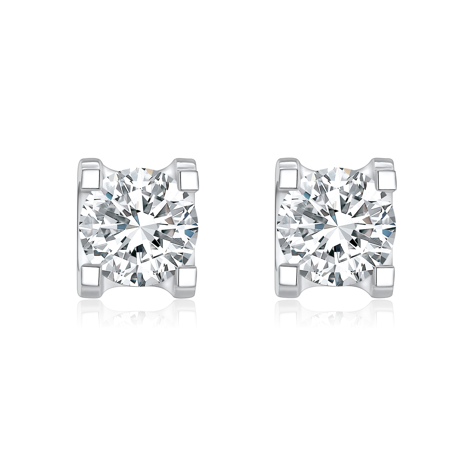 Classic shiny fashionable platinum artificial universal earrings, platinum 950 sample, simple and elegant design, light luxury style, high-quality style