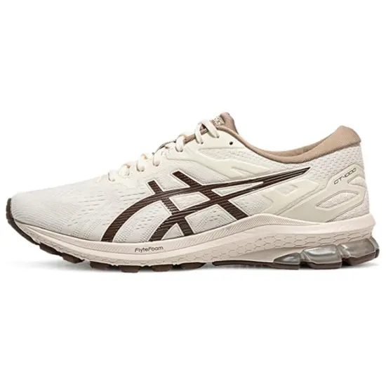Asics GT 1000 10 Slip Resistant Breathable Rebound Low Top Running Shoes Men's White Brown
