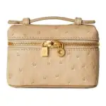 Loro Piana ExtraPocket Ostrich Leather Handbag Women's Beige Yellow