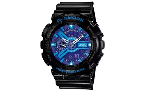 CASIO Men Liquid Crystal/Analog Dual Display Series Blue Watch GA-110HC-1AJF