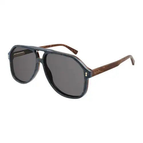 GUCCI Brand Logo Aviator Sunglasses Men's Blue