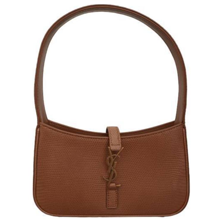 SAINT LAURENT LE5A7 Lizard Skin Hobo Bag, Shoulder Bag, Handbag Mini Women's Brown