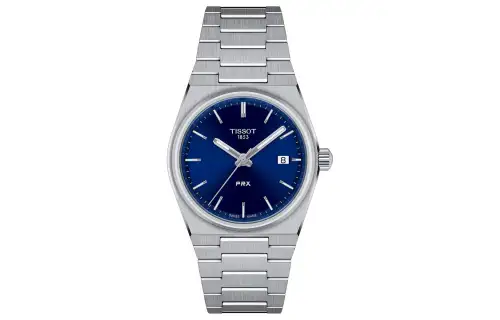 TISSOT PRX Quartz Movement Women's Watch 34.6mm*35mm Blue Dial Stainless Steel Watchband