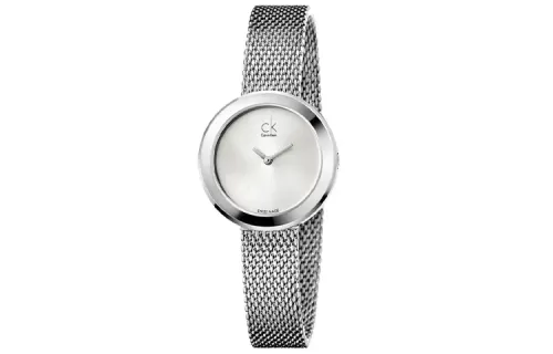 CALVIN KLEIN Wrist Watches Quartz Movement Stainless Steel Watchband Silver Dial Women's Watch 30m Water Resistant
