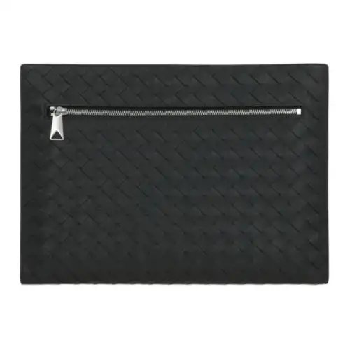 Bottega Veneta Calfskin Clutch Men's Dark Green