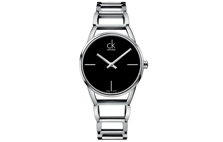 CALVIN KLEIN Wrist Watches Quartz Movement Stainless Steel Strap 33mm Black Dial Women's Watch 30m Water Resistant