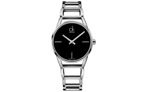 CALVIN KLEIN Wrist Watches Quartz Movement Stainless Steel Strap 33mm Black Dial Women's Watch 30m Water Resistant