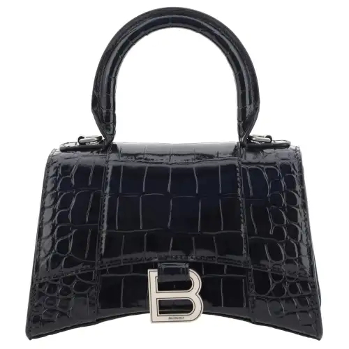 Balenciaga Hourglass Xs Logo Plaque Tote Bag