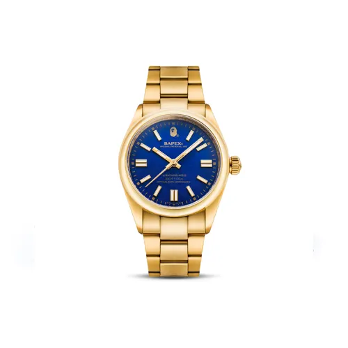 A BATHING APE ABathing Ape Type 7 Bapex Watch Gold Yellow