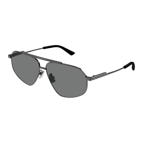 Bottega Veneta Brand Logo Metal Aviator Sunglasses Unisex Gray