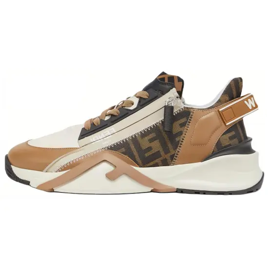 FENDI Flow Ff Jacquard Lace-Up Sneakers