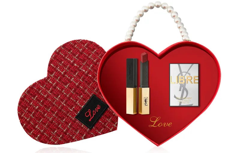 YSL, bar, makeup primer, set pearl, matte gift box, brightening lipstick, perfume sample, Chanel style, translucent shading, skin tone brightening