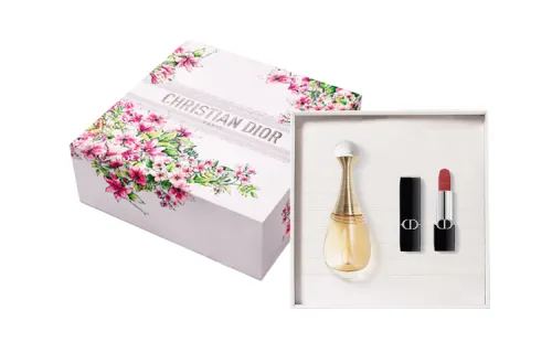 DIOR Lipstick, perfume, set, gift box, lemon floral tuberose contains rose with jasmine