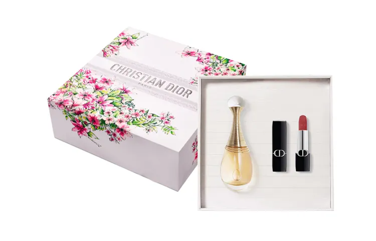 DIOR Lipstick, perfume, set, gift box, lemon floral tuberose contains rose with jasmine