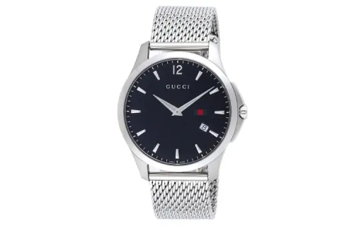 GUCCI G Timeless Collection Wrist Watches Quartz Movement Stainless Steel Strap 40mm Black Dial Men's Watches