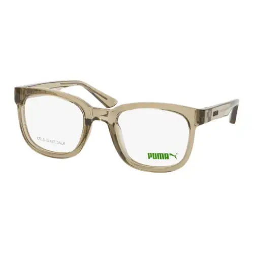 PUMA Plastic Square Eyeglass Frames Unisex Beige