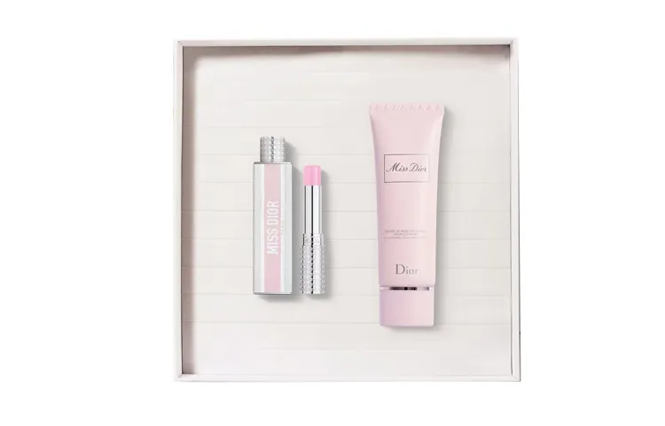 DIOR Perfume, hand cream, gift box, floral set contains rose, white musk, 3.2g, 50 ml