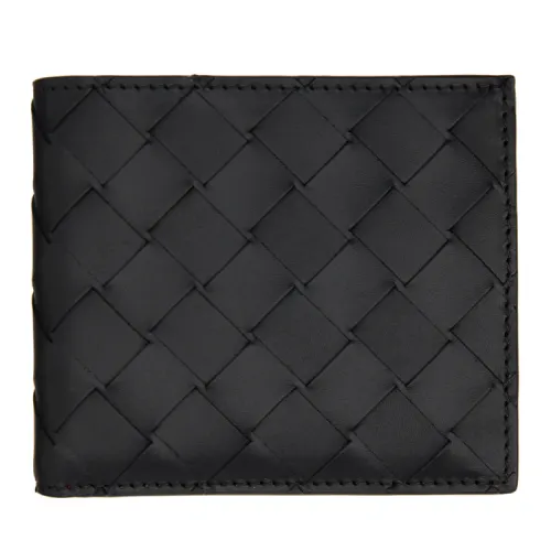 Bottega Veneta Cow Leather Wallet Men's Black & Red