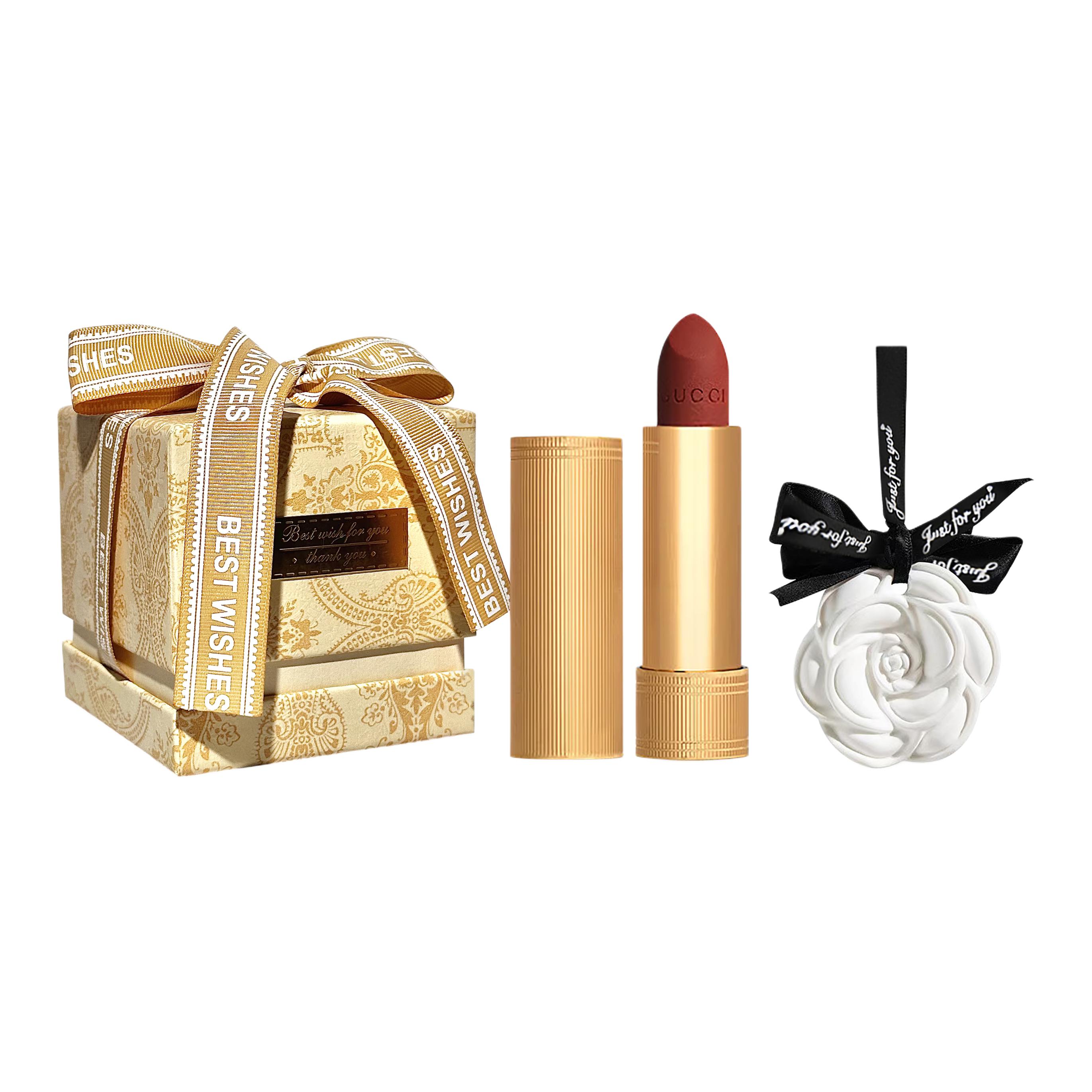 GUCCI Gucci, gift box, makeup primer, lipstick, velvet set, floral mountain tea, aromatherapy, oil sheen control, 3.5g, Birthday gift