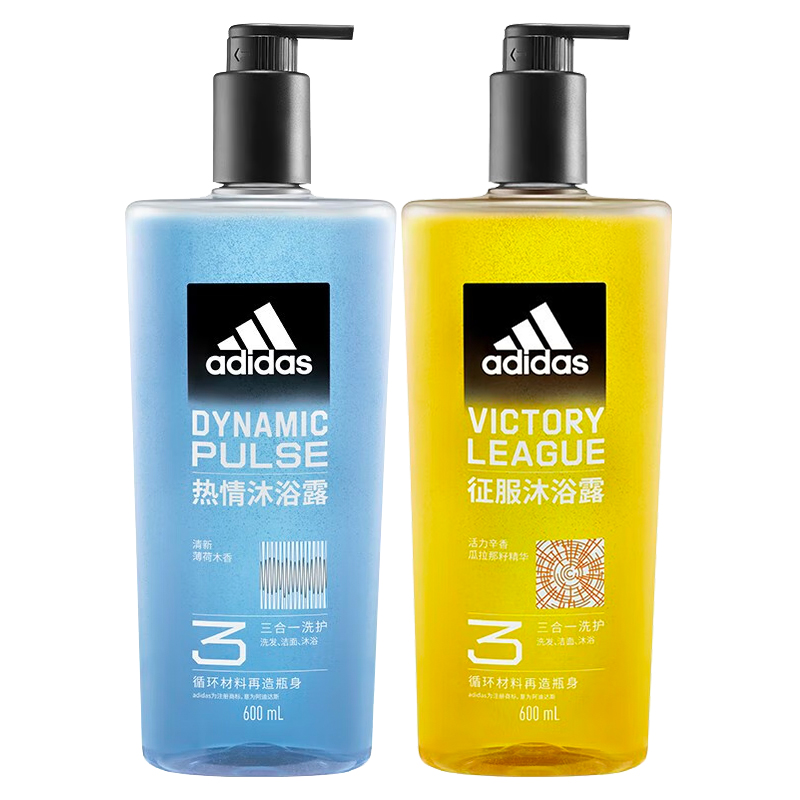 Мужской набор гелей для душа adidas Команда (черно-зеленый)