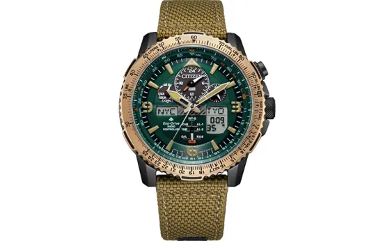 CITIZEN Ecology Drive Collection Light Powered Quartz Movement Leather, Nylon Strap Watch