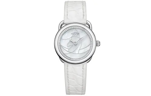 HERMES Wrist Watches Quartz Movement Leather Strap 28mm Mother of Pearl Color Watch Dial Women's Watch