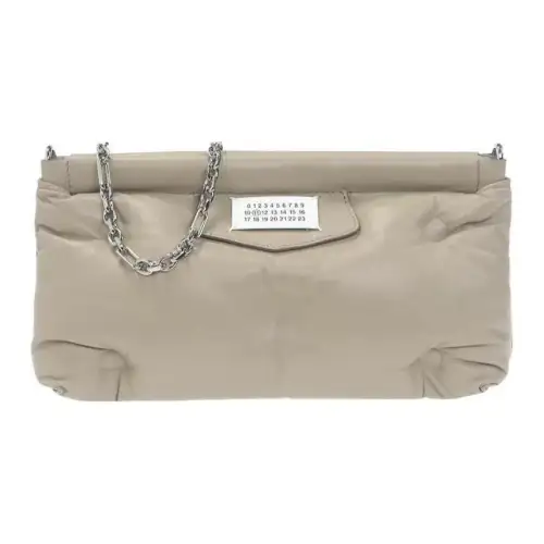Maison Margiela Leather & Polyester & Metal Clutch, Crossbody Bag, Shoulder Bag Women's Gray
