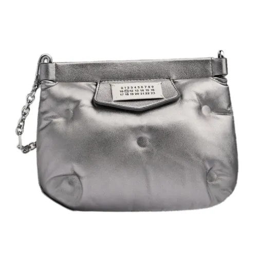 Maison Margiela Glam Slam Sheepskin One Shoulder Crossbody Clutch Mini Women's Metallic Gray