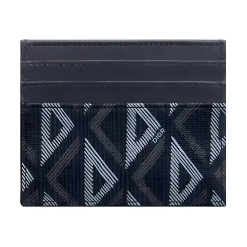DIOR Canvas Card Holder Men's Marine Blue