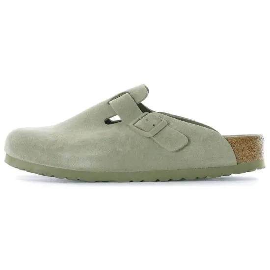 Birkenstock Boston Soft Footbed Suede Faded Khaki