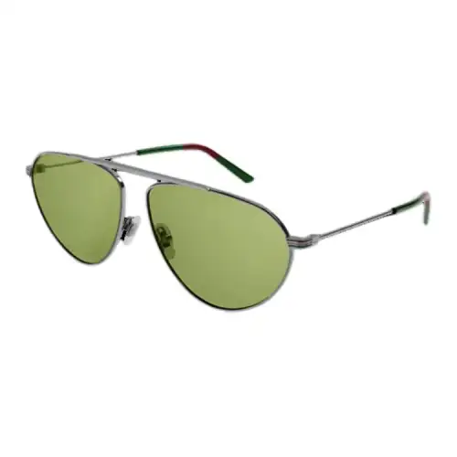 GUCCI Irregular Shape Sunglasses Men's Silver
