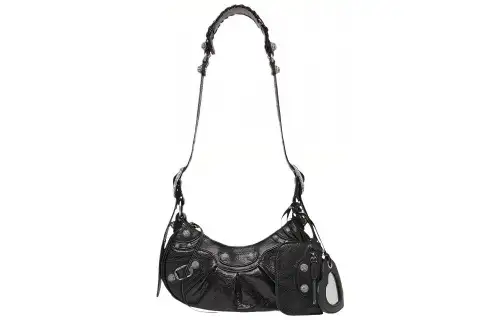 Balenciaga Le Cagole Shoulder Bag Xs Rhinestones Black