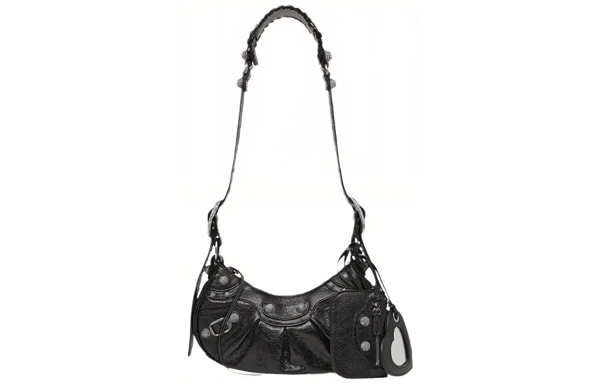 Balenciaga Le Cagole Shoulder Bag Xs Rhinestones Black
