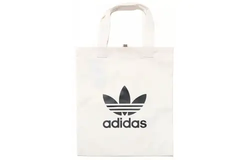 Adidas Originals Cotton Fabric Handbag, Tote Bag, Shopping Bag, Shoulder Bag Regular Unisex White