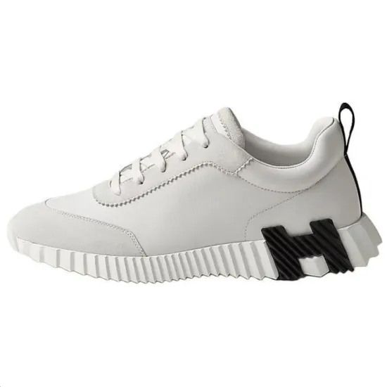 HERMES Bouncing Casual Shoes Men Low-Top White