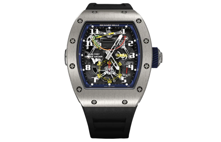 RICHARD MILLE Richard Mille manual mechanical movement Richard Mille limited edition men's watch Swiss watch 50*42.7mm hollow dial titanium case rubber strap