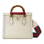 GUCCI Diana Leather Tote Bag, Shopping Bag, Shoulder Bag, Crossbody Bag, Handbag Small Women's White
