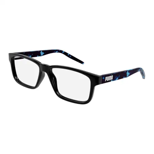 PUMA Recycled Acetate Rectangular Eyeglass Frames Unisex Black