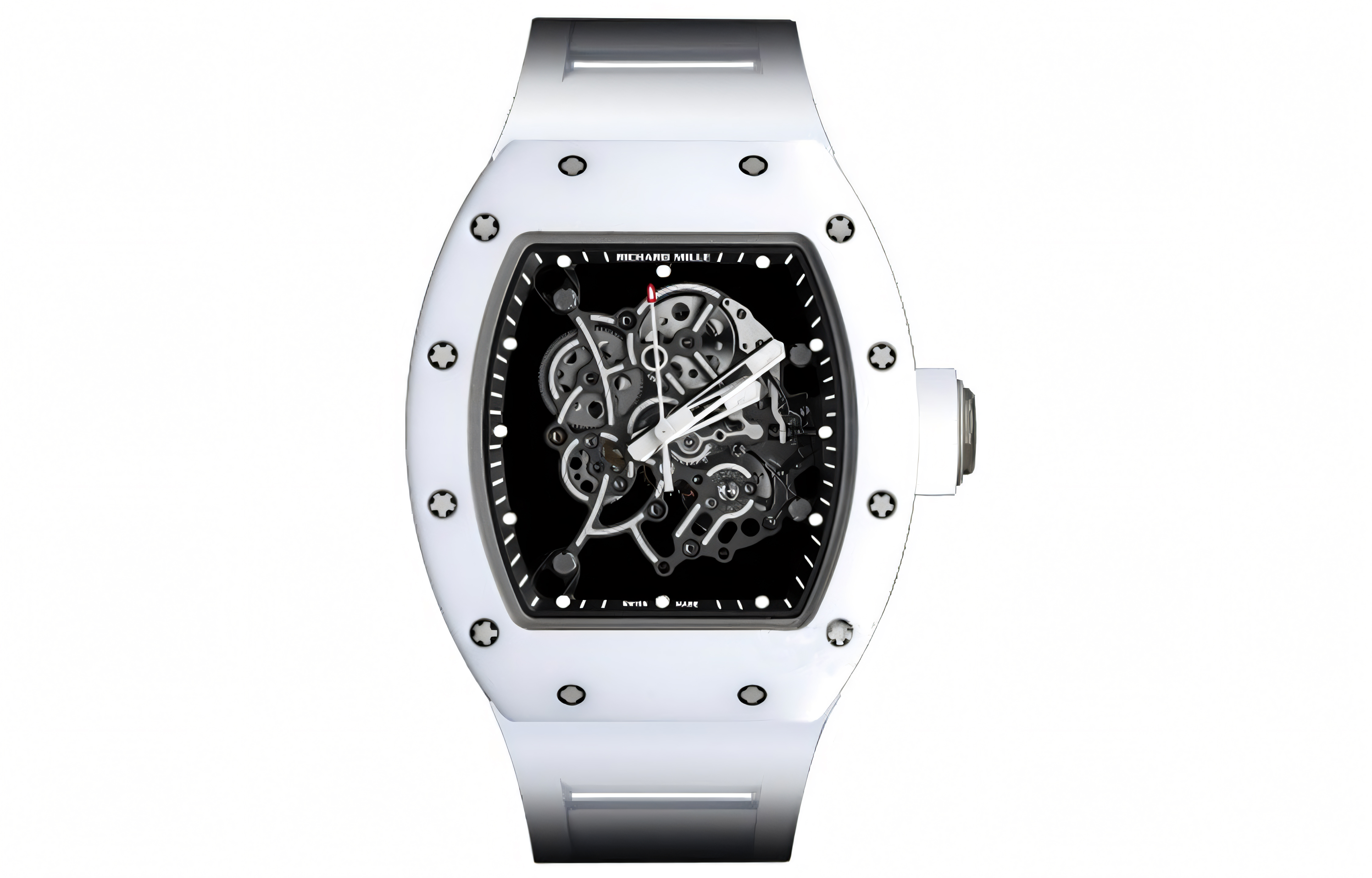 RICHARD MILLE Richard Mille Men's Series Manual Mechanical Movement Richard Mille Men's Watch Swiss Watch 49.90*42.70mm Black Dial Stainless Steel Titanium Stainless Steel Case Rubber Strap