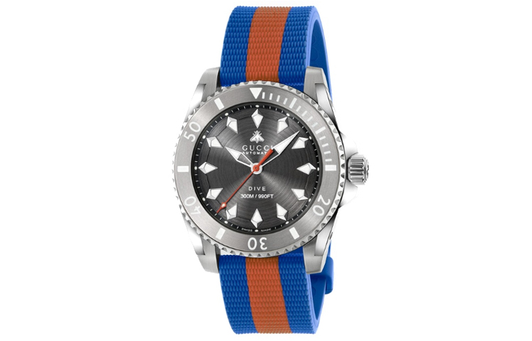 GUCCI Dive Collection Wrist Watches Automatic Mechanical Movement Rubber Strap 40mm Gray Dial Men's Watches
