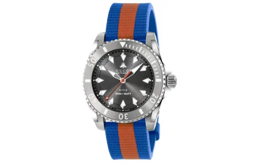 GUCCI Dive Collection Wrist Watches Automatic Mechanical Movement Rubber Strap 40mm Gray Dial Men's Watches