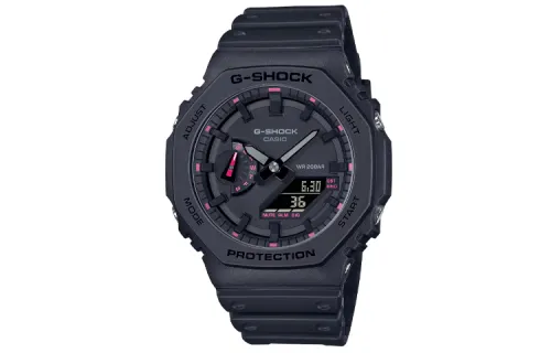 CASIO Men Liquid Crystal/Analog Dual Display Series Black Watch GA-2100P-1A