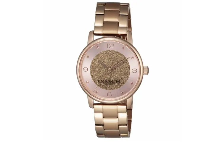 COACH GRAND Collection Wrist Watches Quartz Movement Stainless Steel Strap 36mm Gold Dial Women's Watch