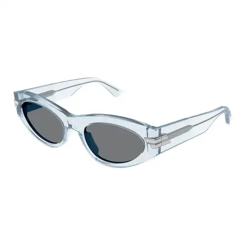 Bottega Veneta Brand Logo Acetate Oval Sunglasses Women's Blue
