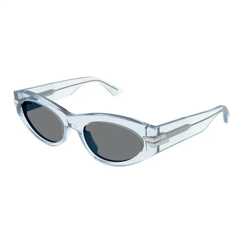 Bottega Veneta Brand Logo Acetate Oval Sunglasses Women's Blue