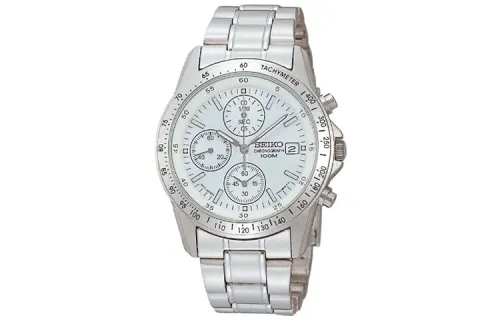 SEIKO Analog Quartz Movement Stainless Steel Strap Watch Men's Watches White Dial